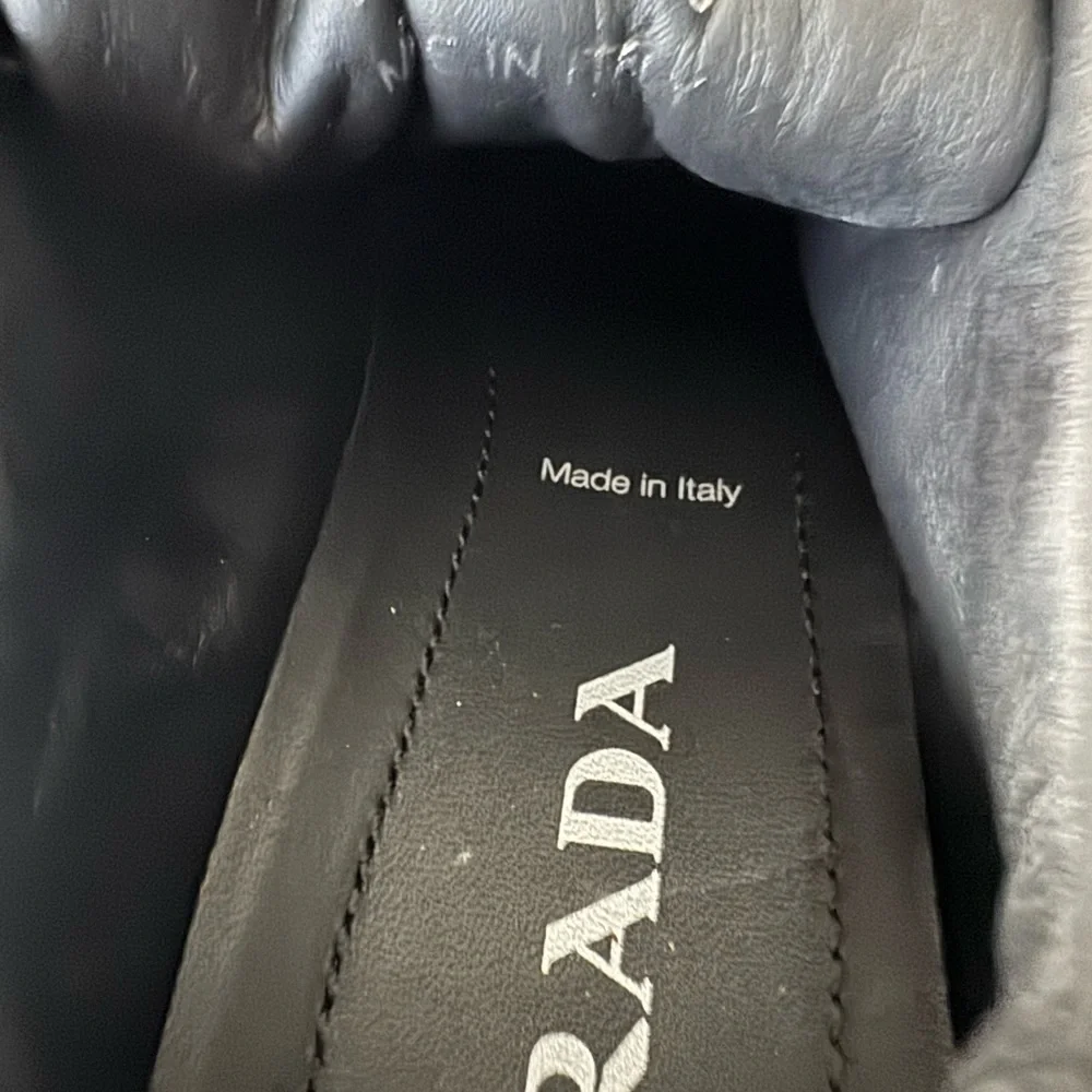 New 💯 Authentic Prada sneakers black white pink studded size 40